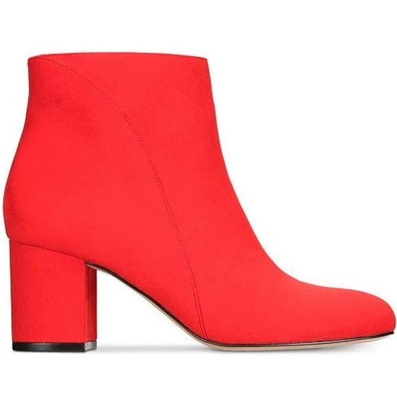 NWT INC International Concepts Red Lava Suede Close Toe Ankle Boots, Size 8 - Picture 3 of 12